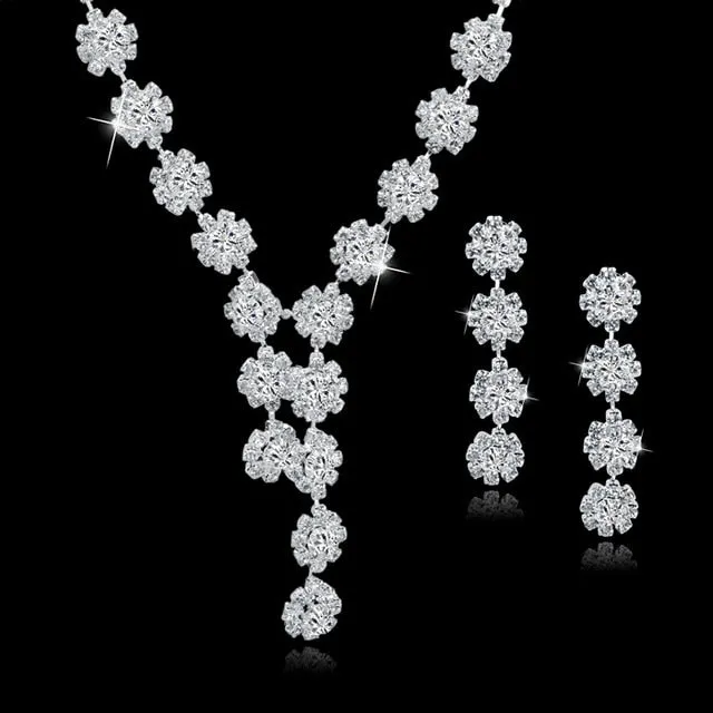 Long Tassel Statement Necklace Earrings Set