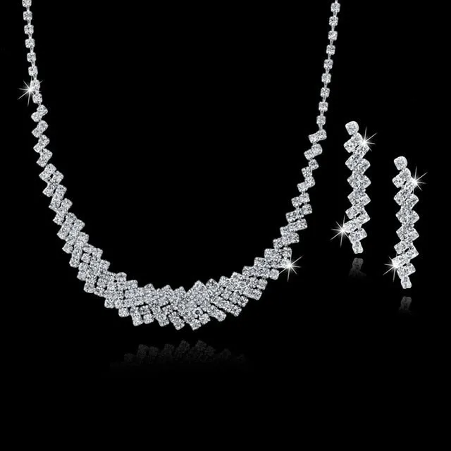 Long Tassel Statement Necklace Earrings Set