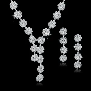 Long Tassel Statement Necklace Earrings Set