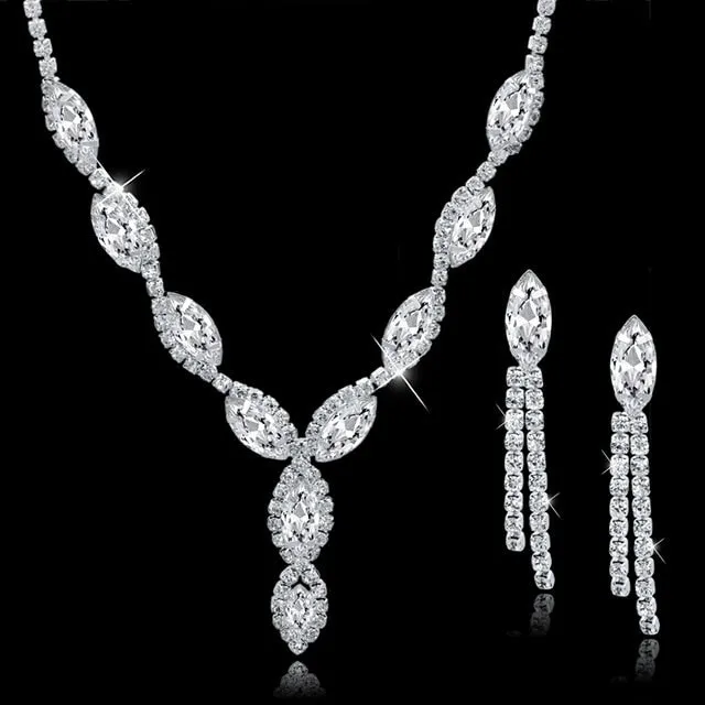 Long Tassel Statement Necklace Earrings Set