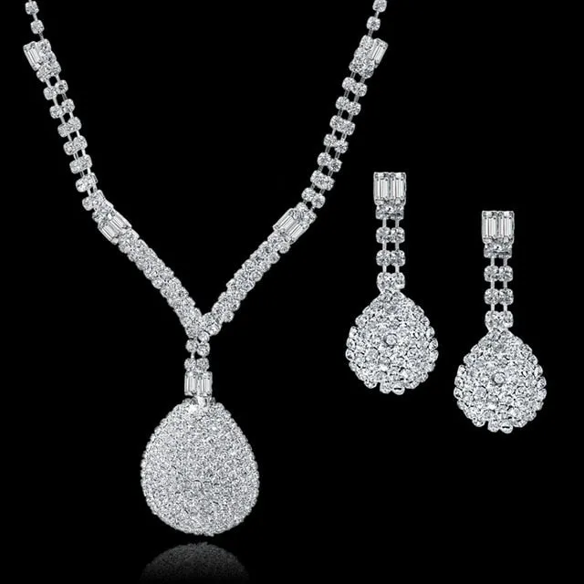 Long Tassel Statement Necklace Earrings Set