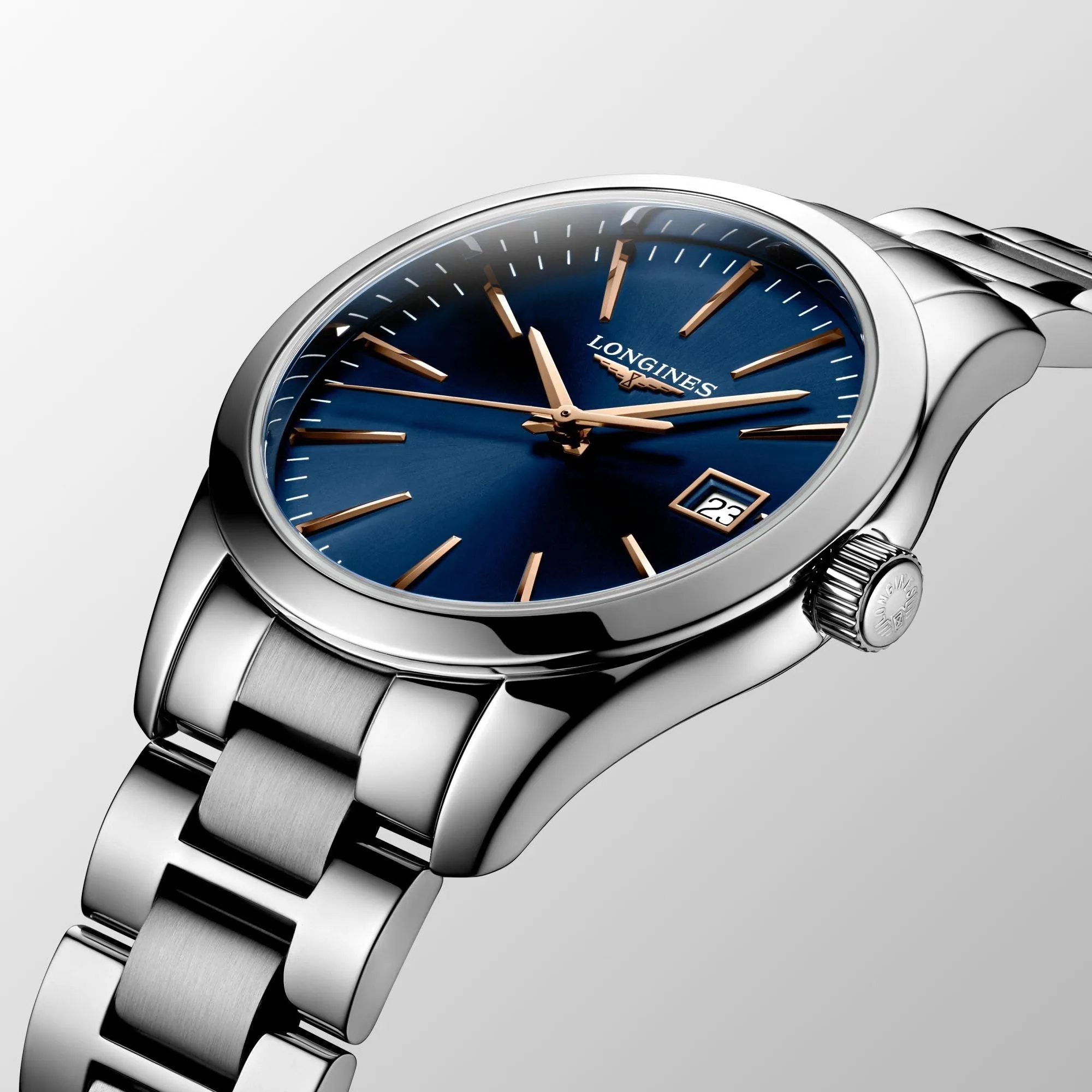 LONGINES CONQUEST CLASSIC 34MM Watch Blue Quartz Steel L2.386.4.92.6