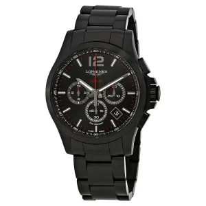 Longines Conquest V.H.P. Chronograph Black Carved Dial Men's Watch L37272566 L3.727.2.56.6