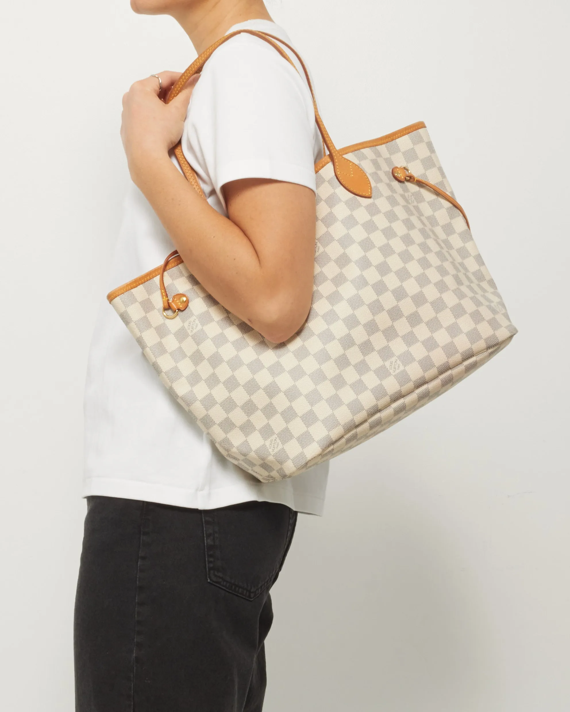 Louis Vuitton Damier Azur Canvas Neverfull MM Tote Bag - NO POUCH