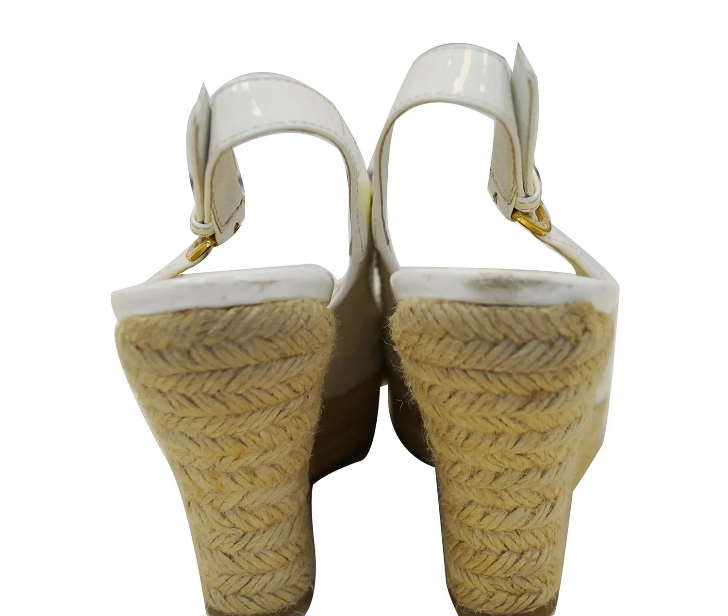 LOUIS VUITTON Monogram Denim Espadrille Wedges Size 36 - Sale