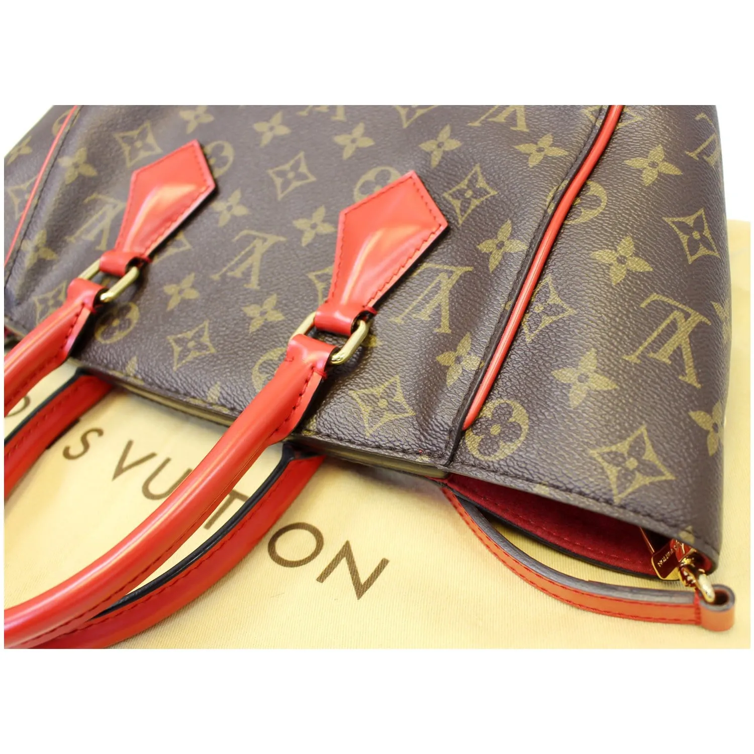 LOUIS VUITTON Phenix Monogram Canvas Shoulder Handbag Coquelicot