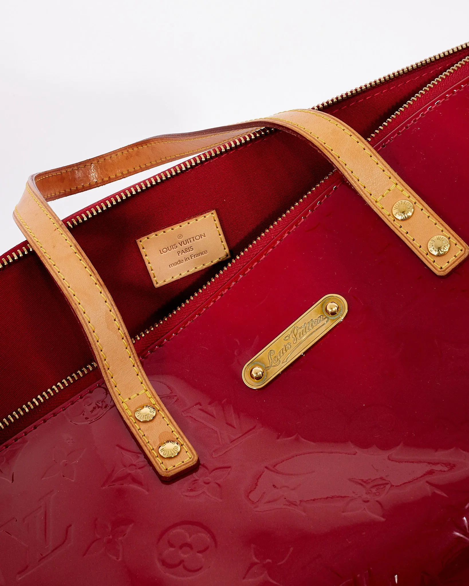 Louis Vuitton Red (Pomme D'Amour) Monogram Vernis Bellevue GM Tote