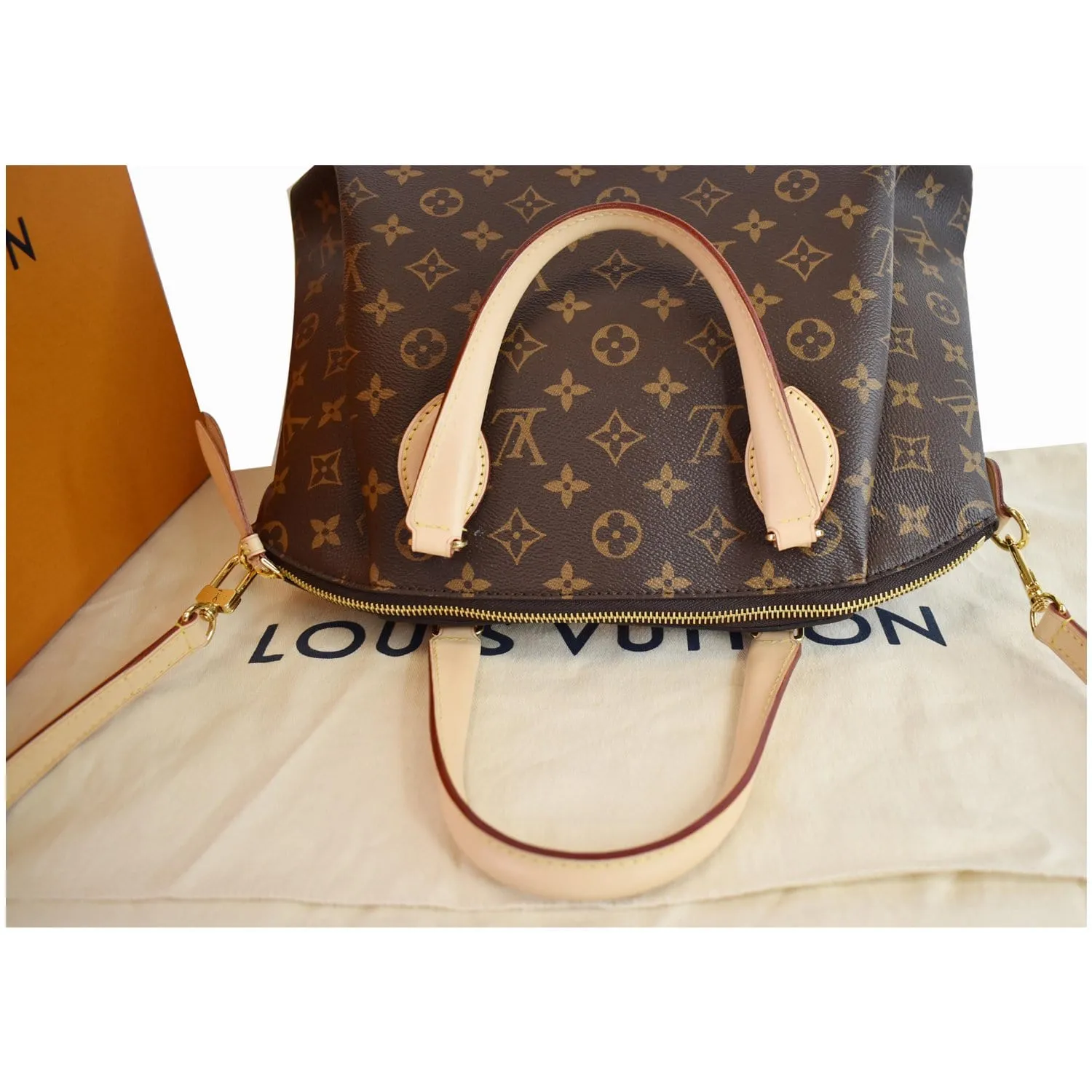 LOUIS VUITTON Rivoli PM Monogram Canvas Shoulder Bag Brown