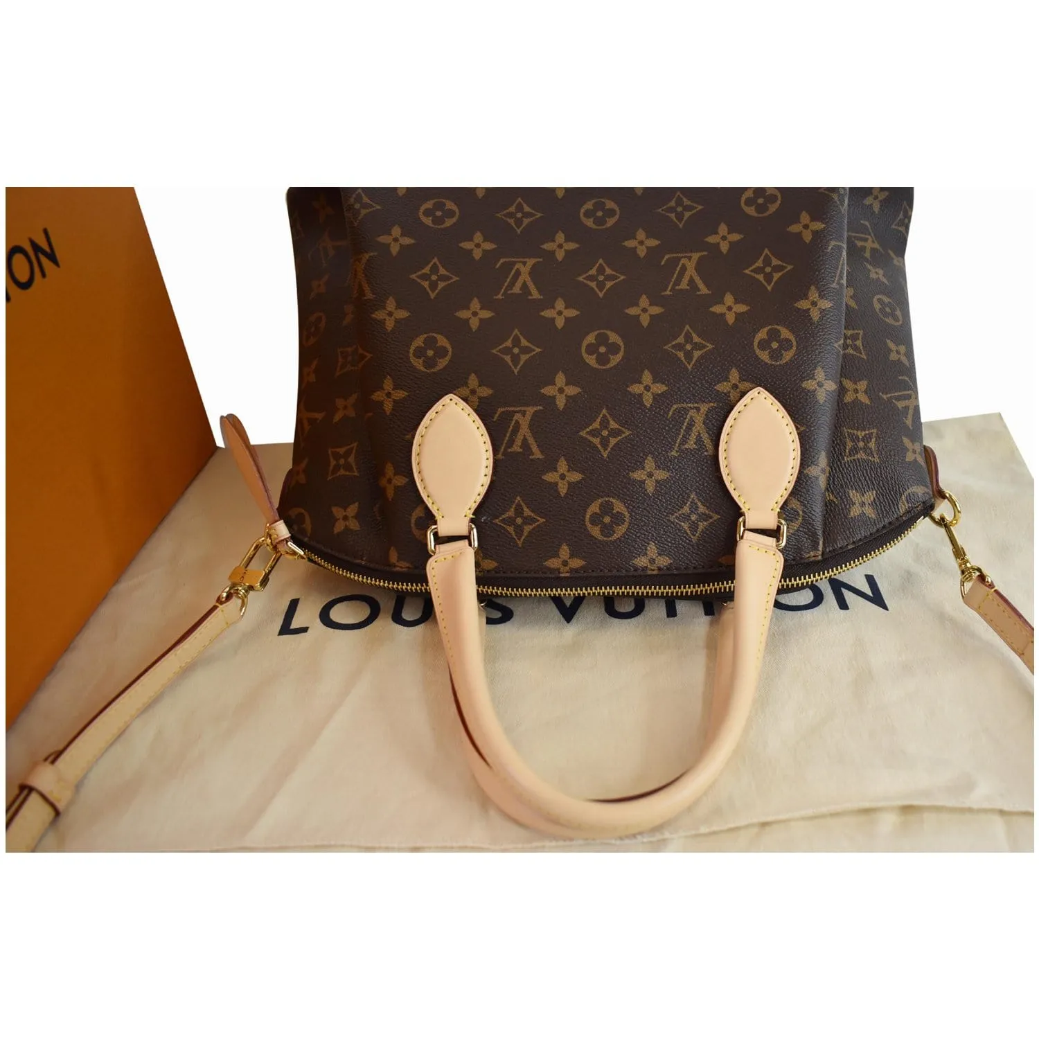 LOUIS VUITTON Rivoli PM Monogram Canvas Shoulder Bag Brown
