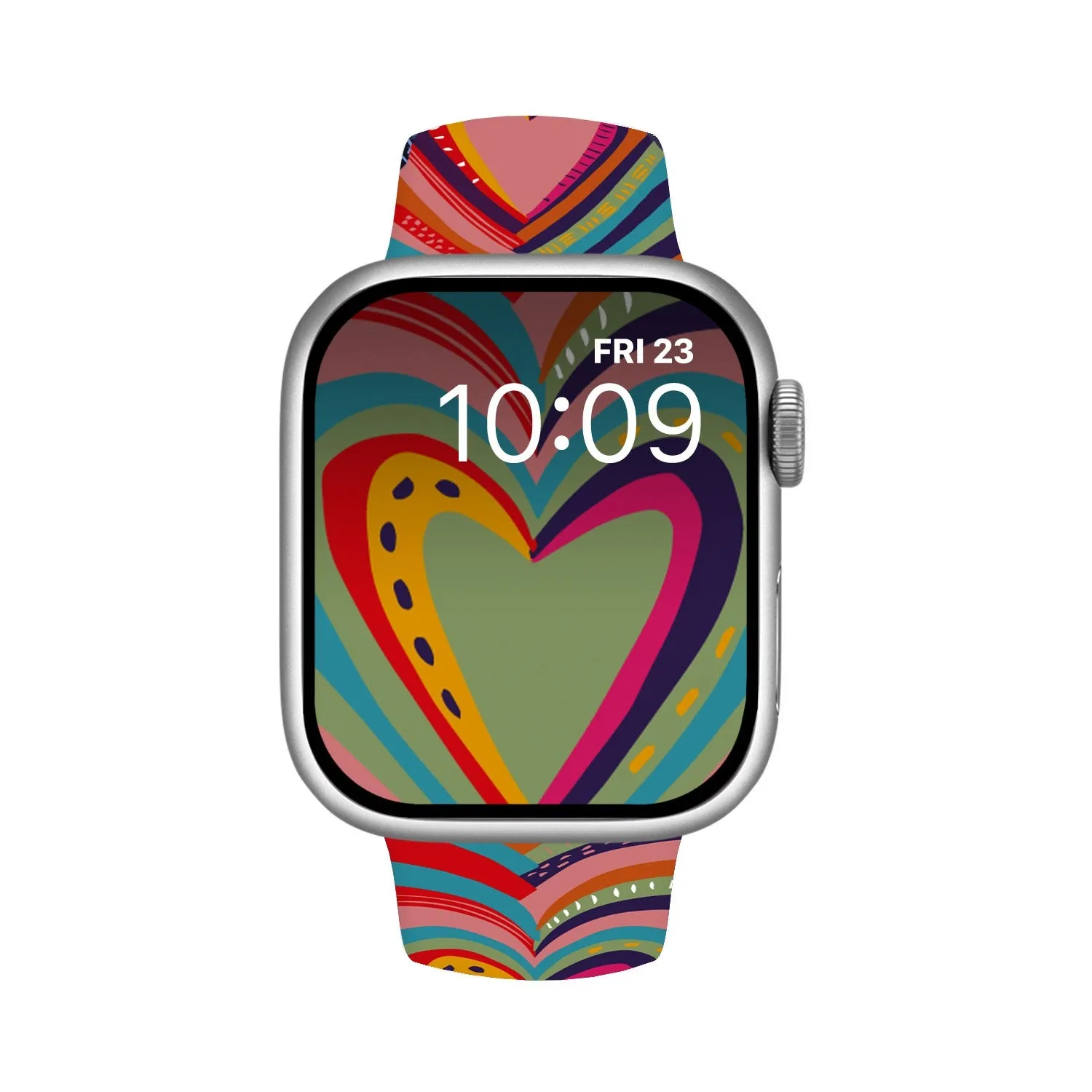 Love Whispers Print | Silicone Watch Band for Apple Watch ®   Watch Face Incl.