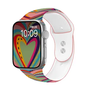 Love Whispers Print | Silicone Watch Band for Apple Watch ®   Watch Face Incl.