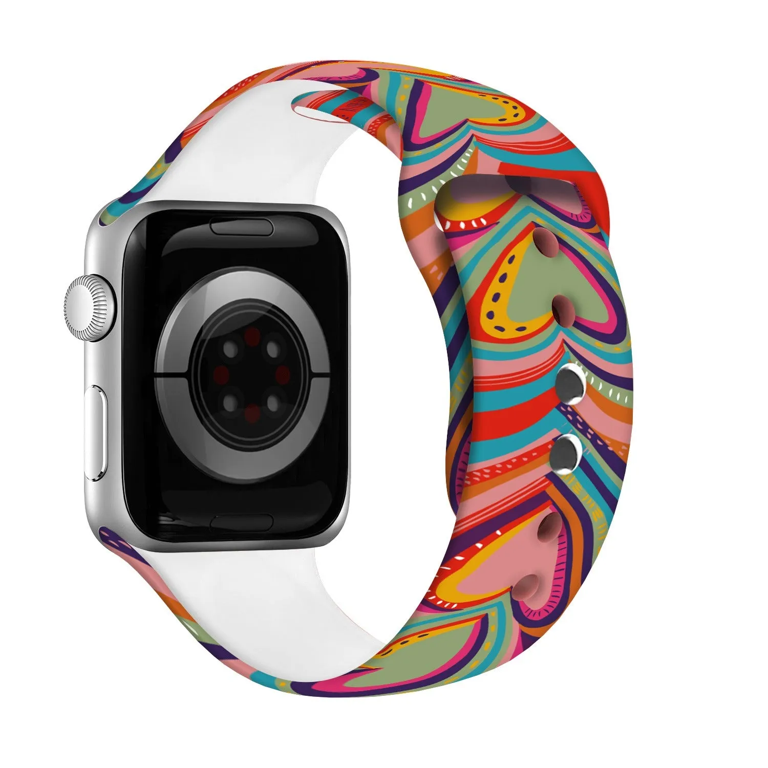 Love Whispers Print | Silicone Watch Band for Apple Watch ®   Watch Face Incl.