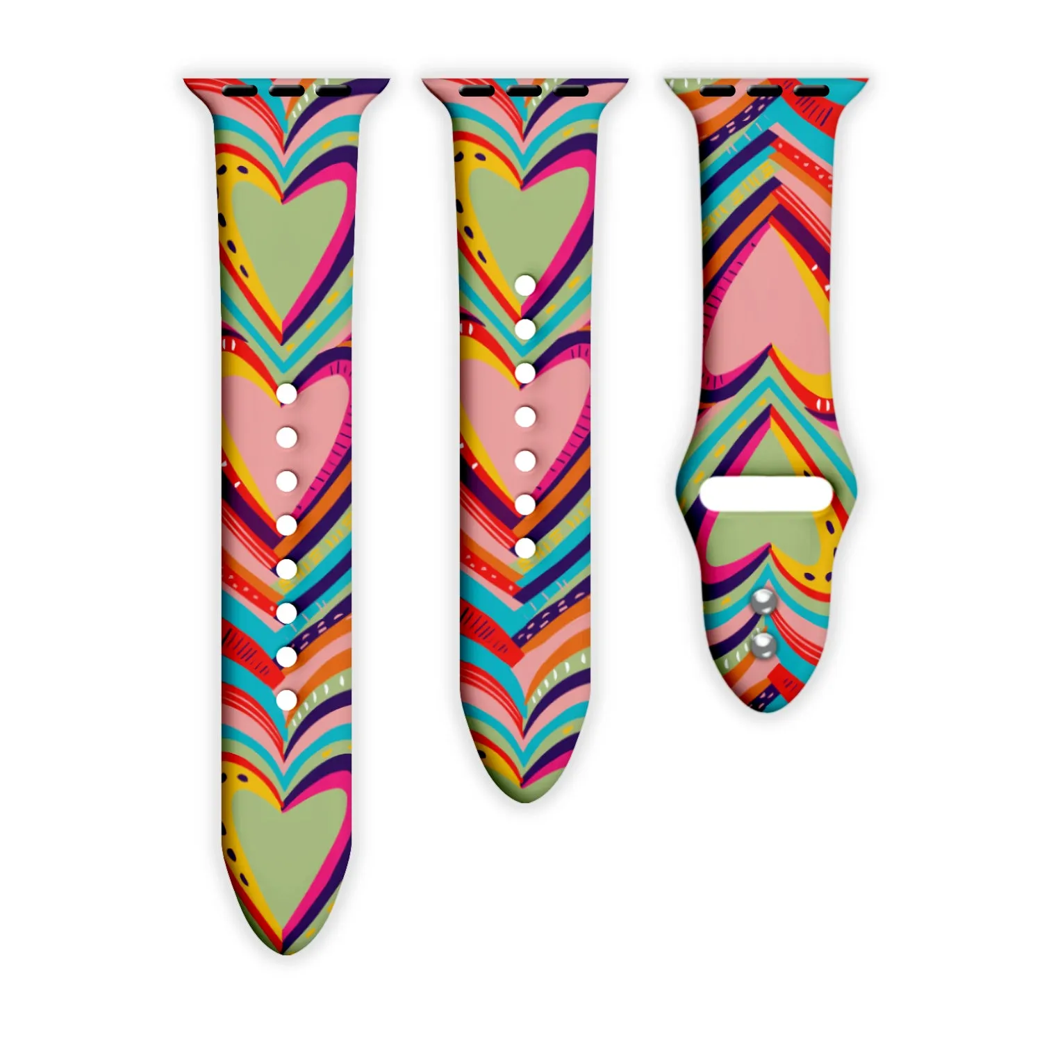 Love Whispers Print | Silicone Watch Band for Apple Watch ®   Watch Face Incl.