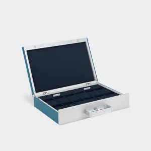MACKENZIE 12 WATCH BRIEFCASE - SKY BLUE / GREY