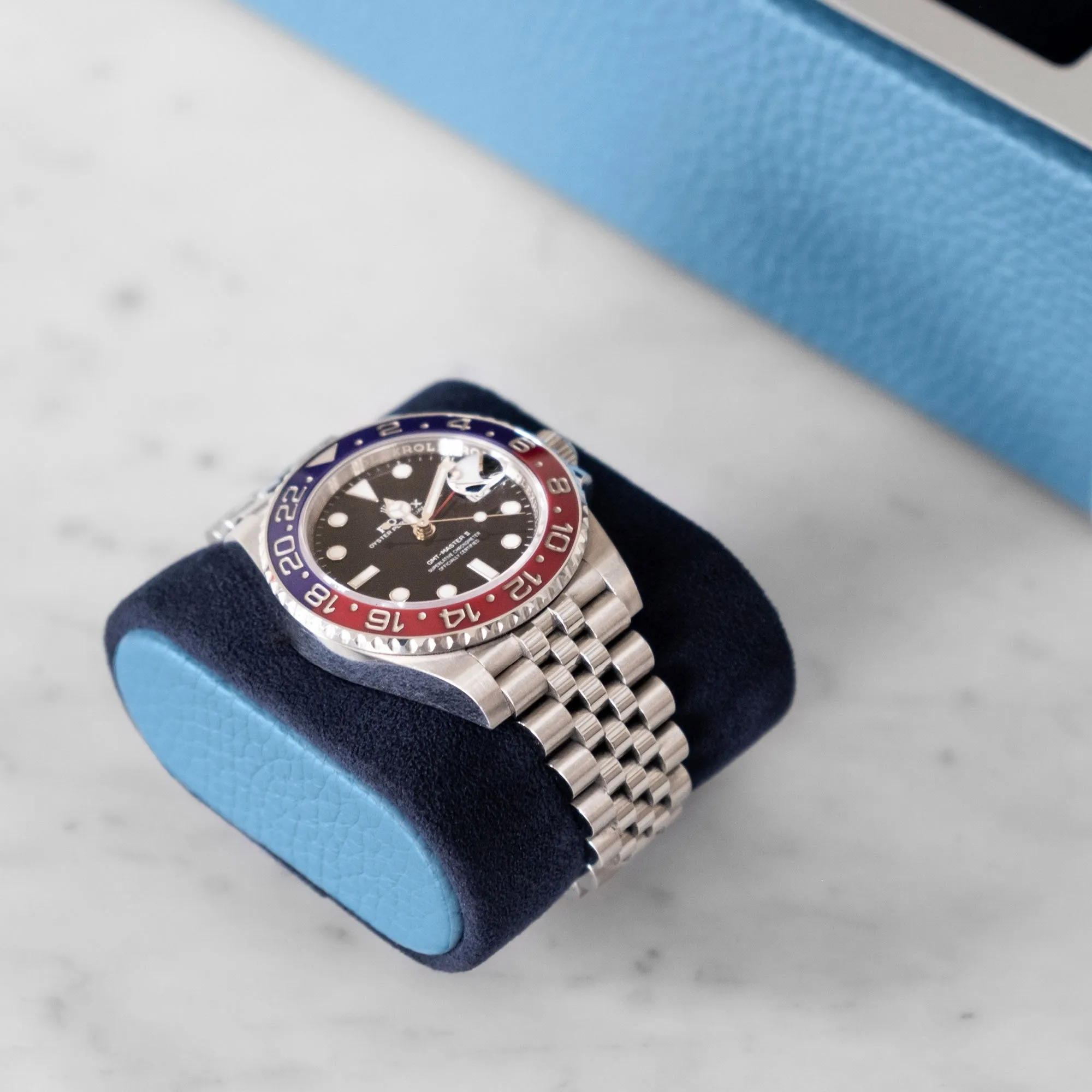 MACKENZIE 12 WATCH BRIEFCASE - SKY BLUE / GREY