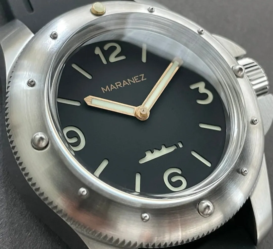 Maranez 49mm Rawai Stainless Steel black Face Watch