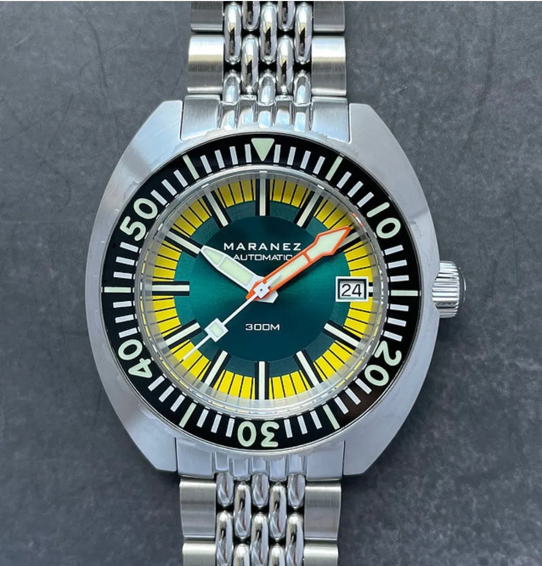 Maranez Samui Steel Automatic Watch Teal Yellow