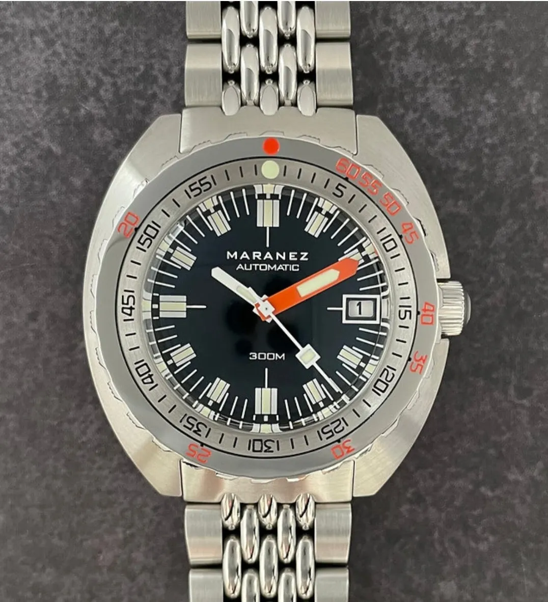 Maranez Samui Vintage Steel Automatic Watch Vintage Black/Orange