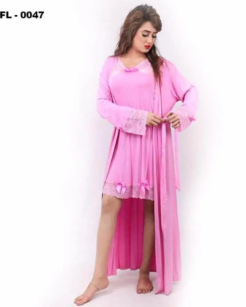 Maroon Night Set - FL-0047 - Flourish Nightwear