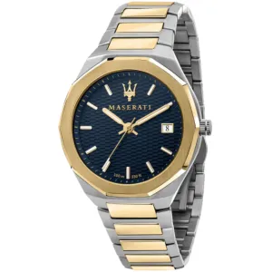 Maserati Stile Two-Tone Stainless Steel Blue Dial Quartz Watch for Gents - R8853142008