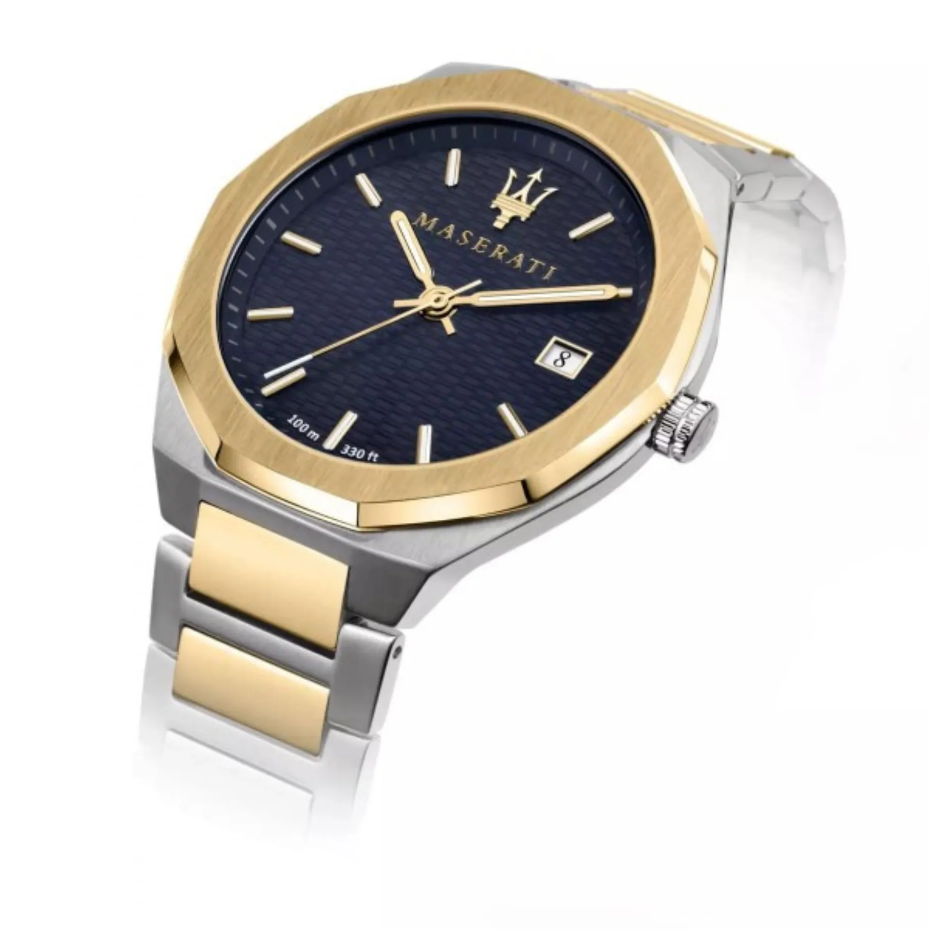 Maserati Stile Two-Tone Stainless Steel Blue Dial Quartz Watch for Gents - R8853142008