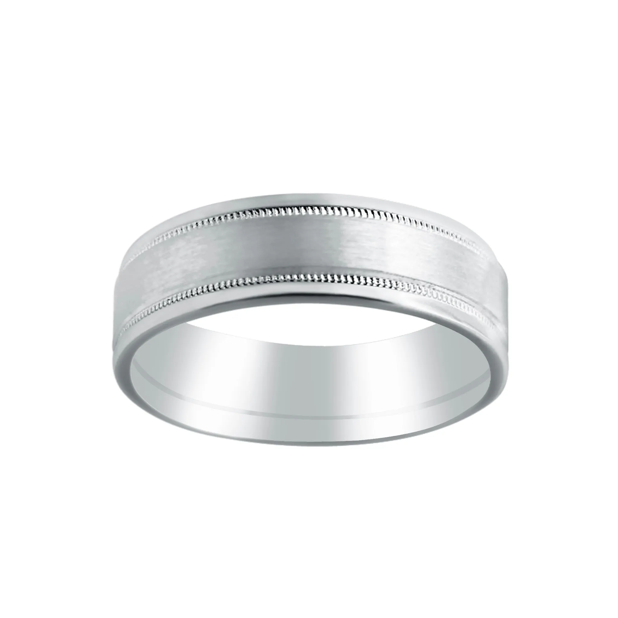 Matte & Milgrain Finish Wedding Band