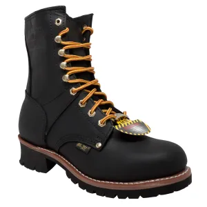Men's 9" Steel Toe Logger Black - 1428