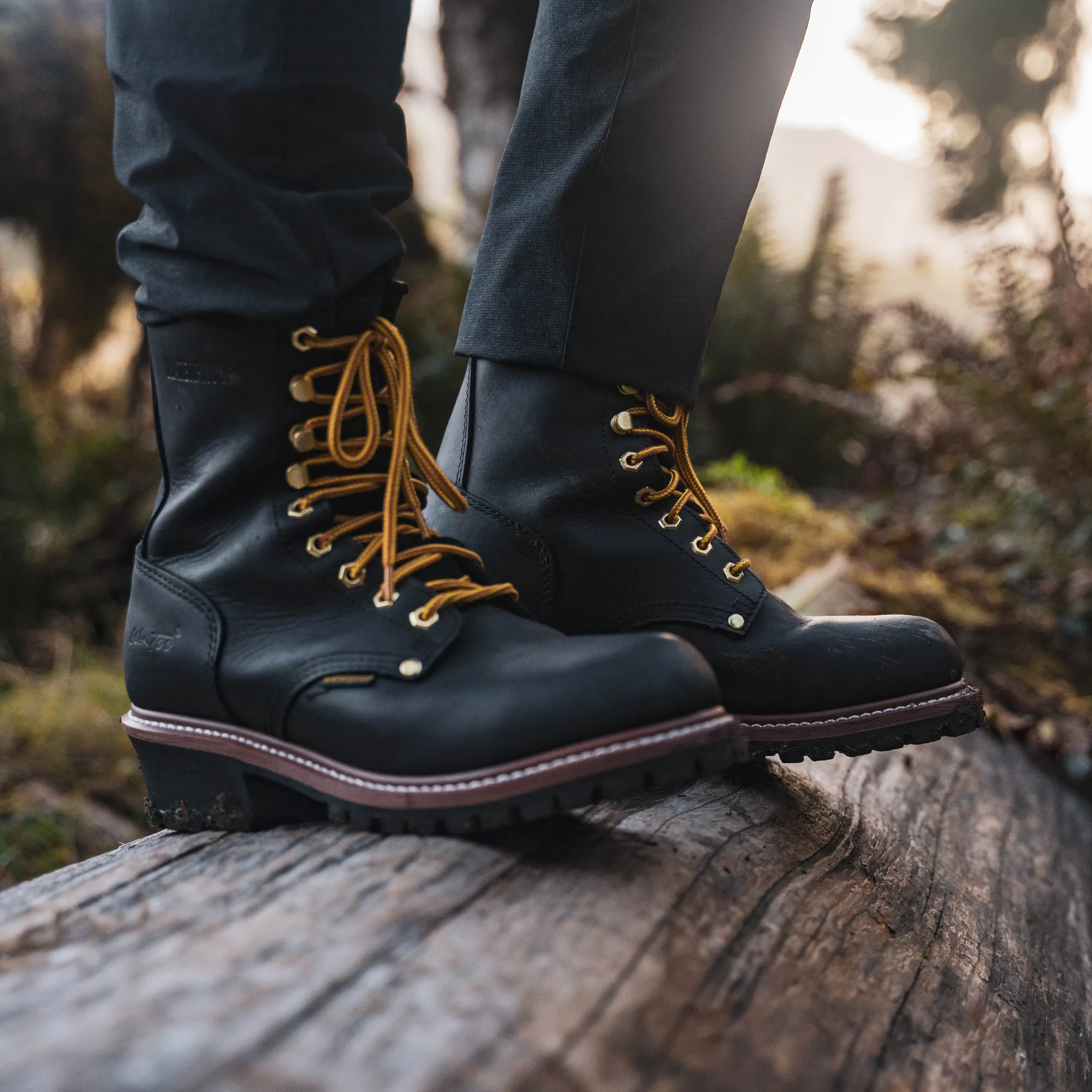 Men's 9" Steel Toe Logger Black - 1428
