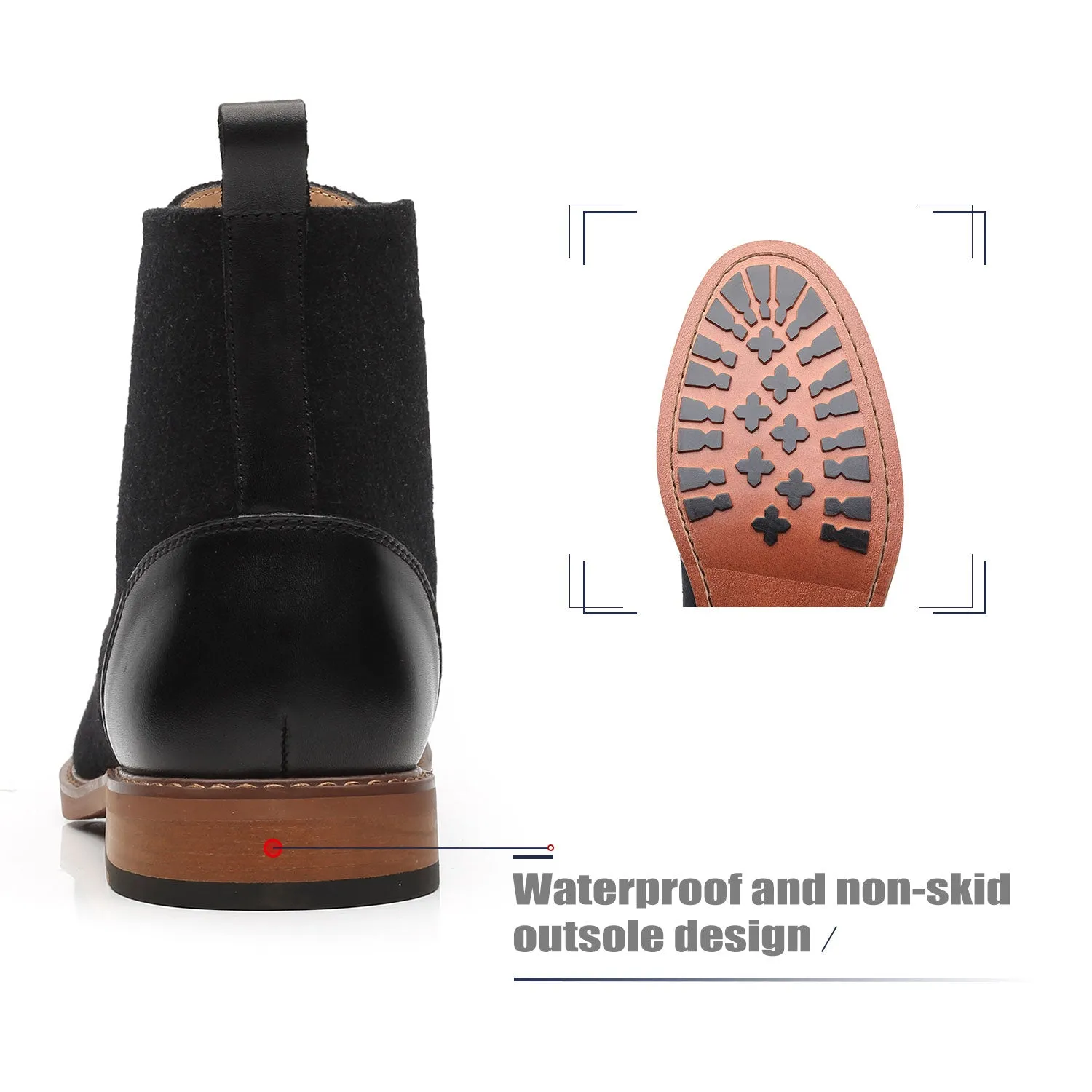 Mens Genuine Leather Boots Cosy-1-blackblack