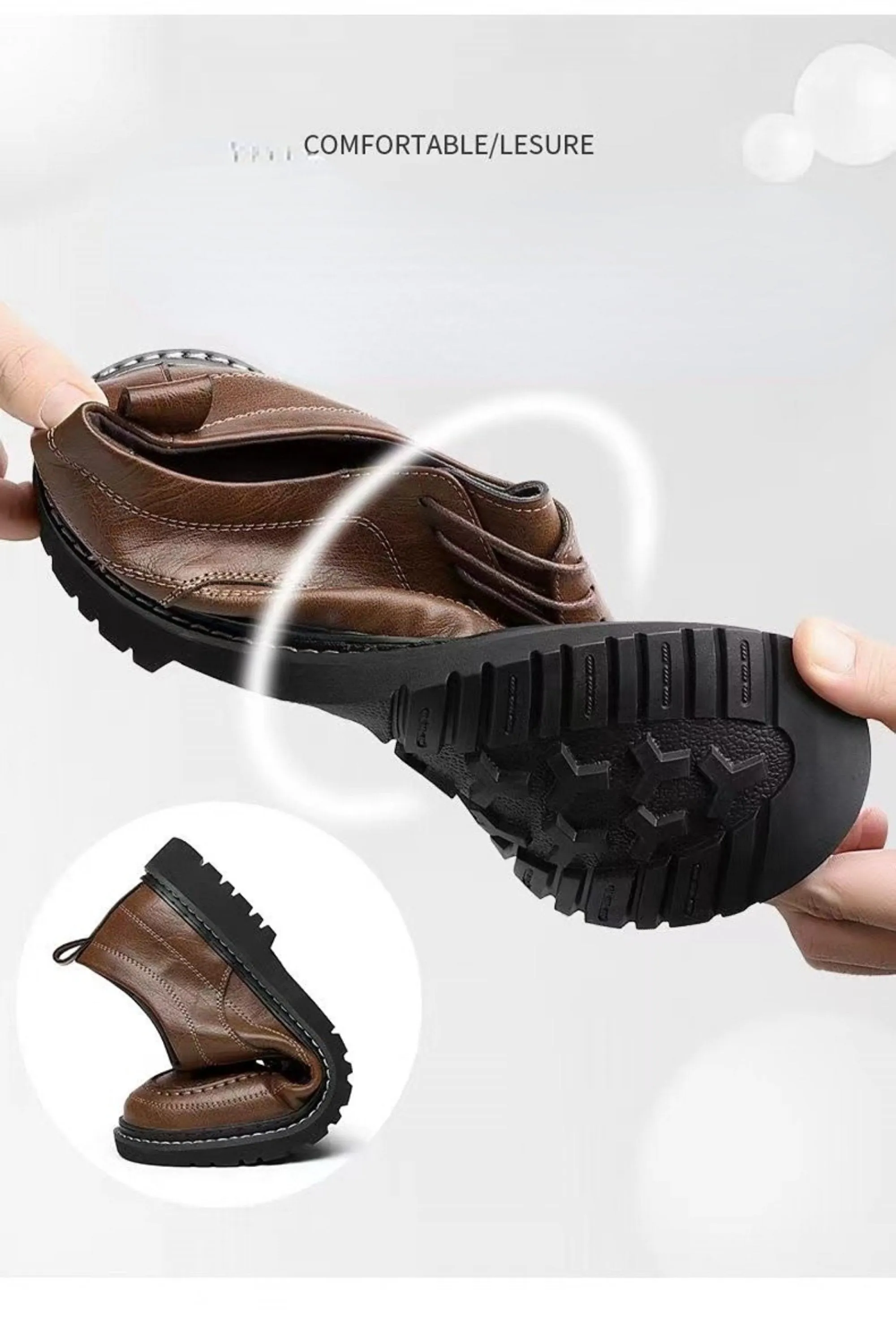 Men's Leather Casual Non-slip Work Shoes