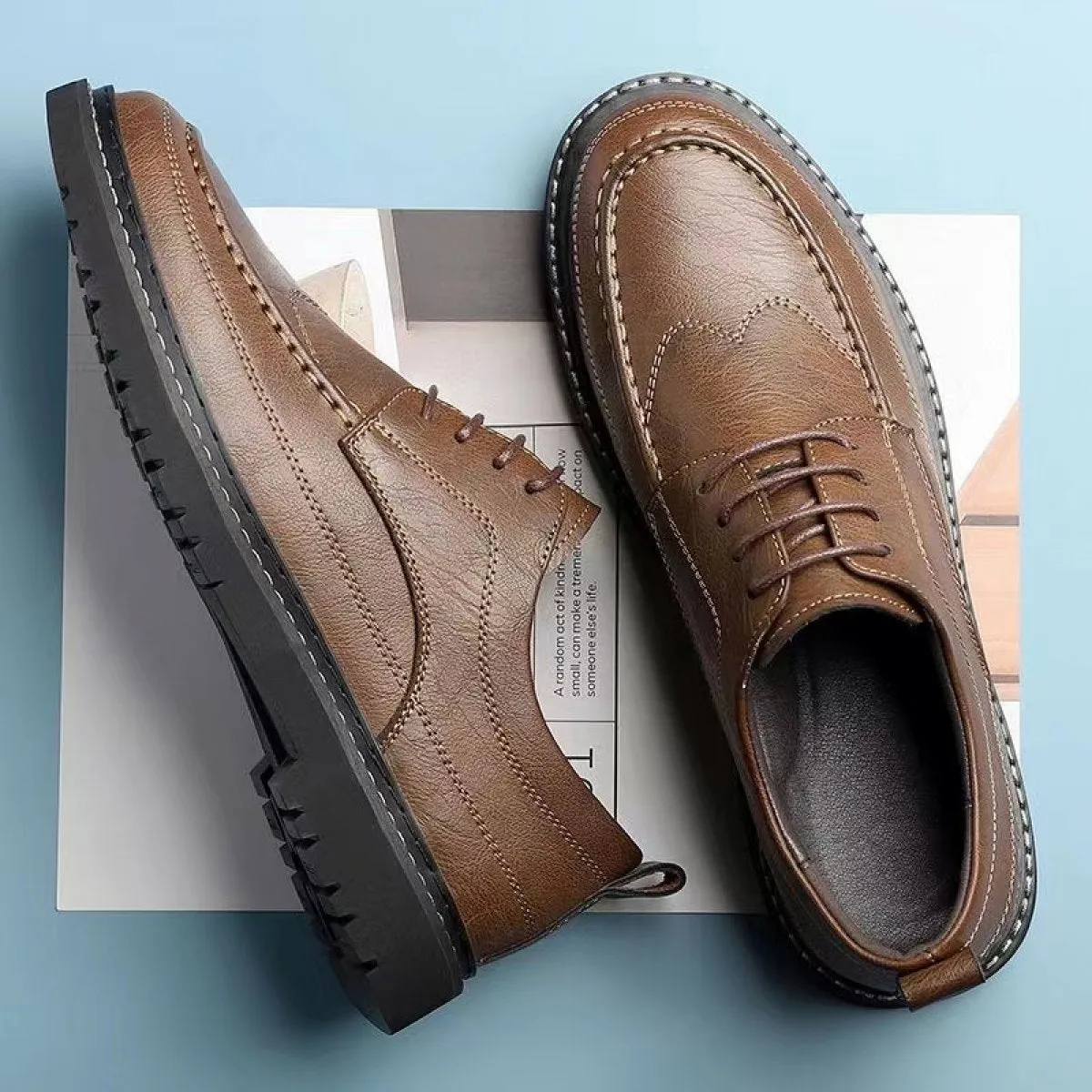 Men's Leather Casual Non-slip Work Shoes