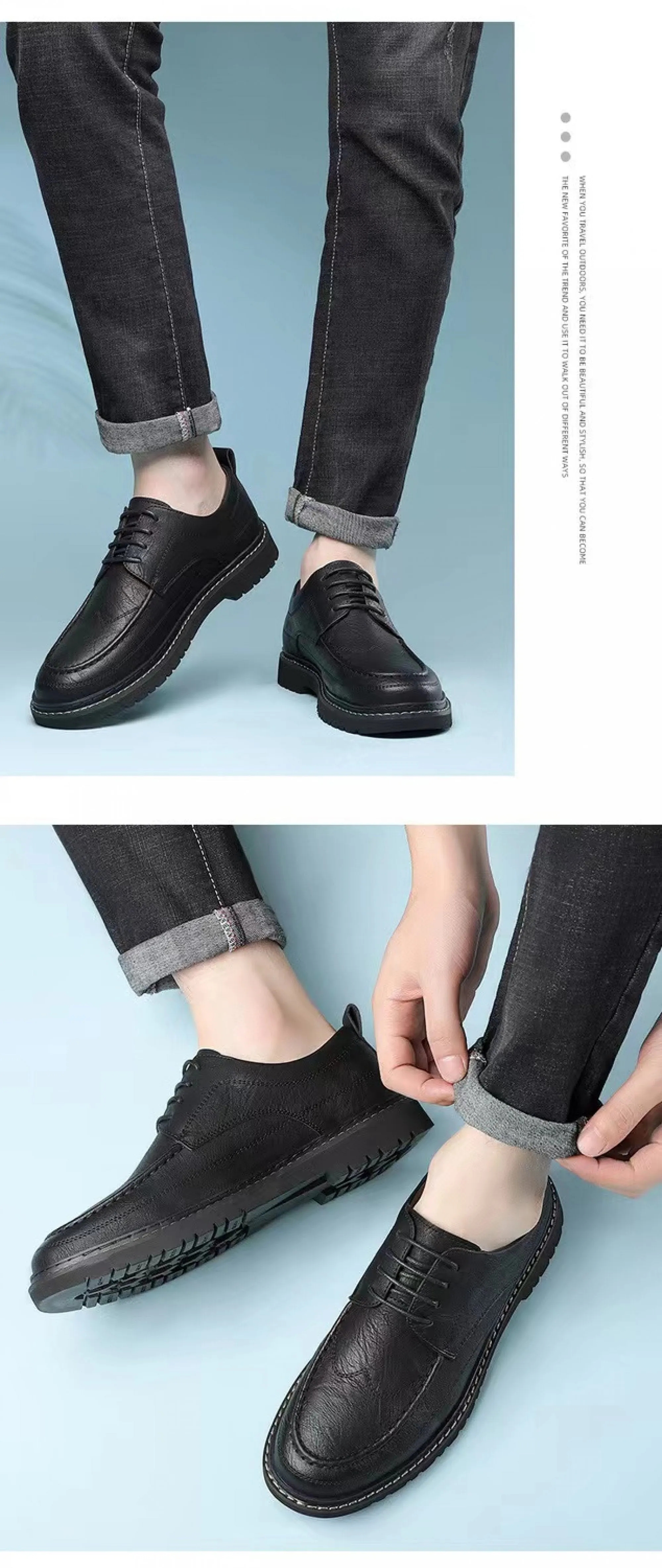 Men's Leather Casual Non-slip Work Shoes
