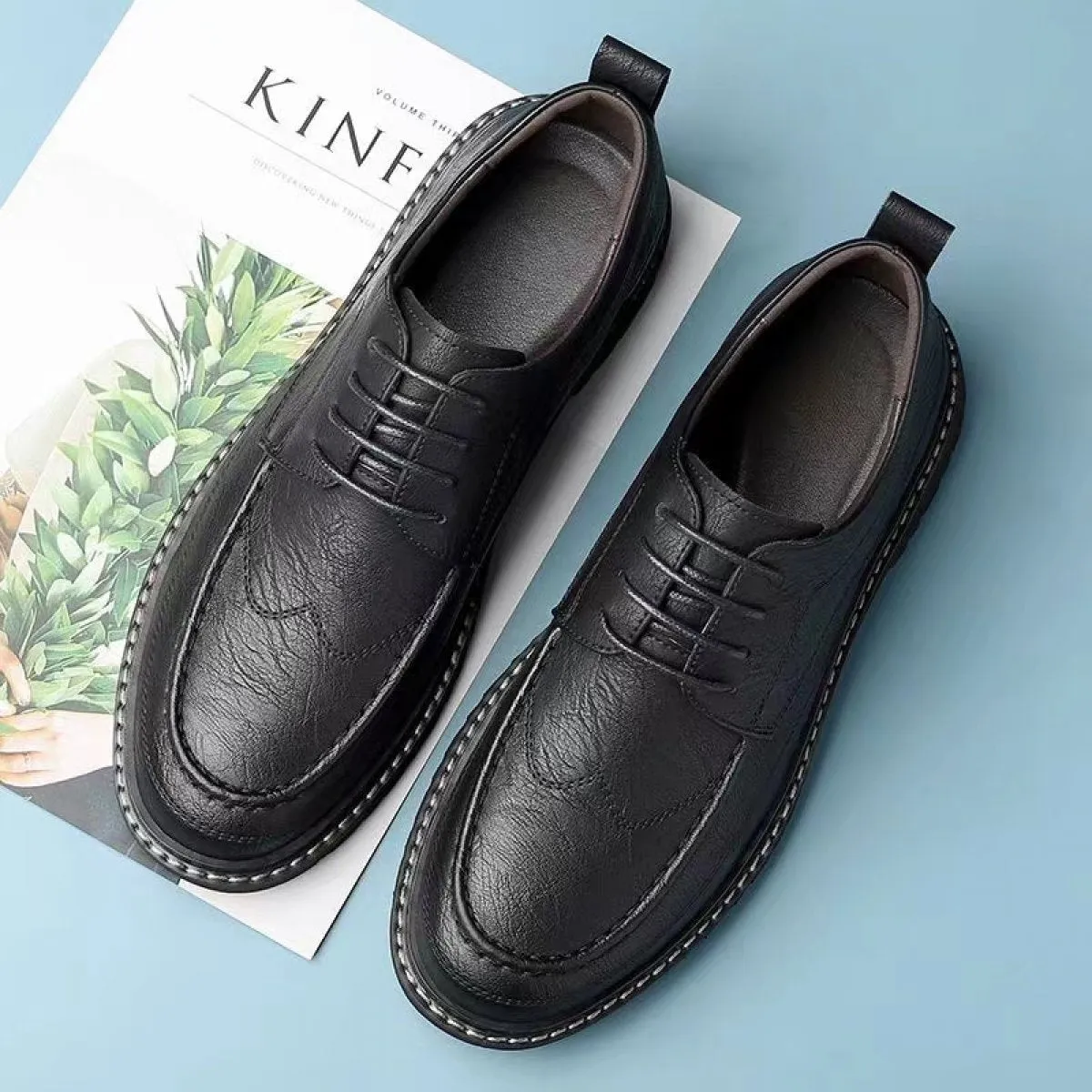 Men's Leather Casual Non-slip Work Shoes