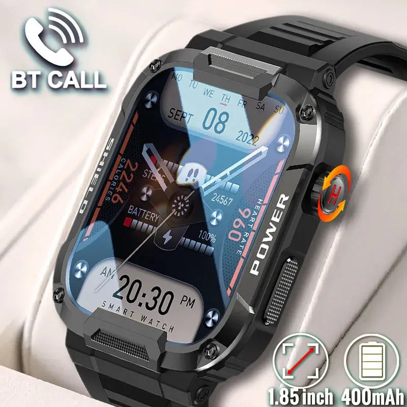Men's Smart Watch Military Grade Health Monitor AI Voice Bluetooth Call Fitness Waterproof Sports Smartwatch for IOS & Android Phones Great Gift