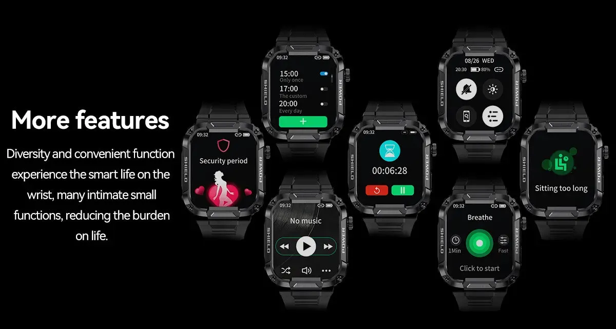 Men's Smart Watch Military Grade Health Monitor AI Voice Bluetooth Call Fitness Waterproof Sports Smartwatch for IOS & Android Phones Great Gift