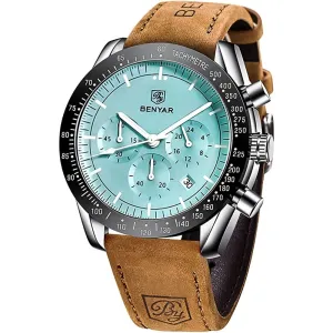 Mens Watches BY BENYAR Chronograph Analog Quartz Movement Stylish Sports Designer Wrist Watch 30M Waterproof Elegant Gift Watch for Men | Multiple Colors