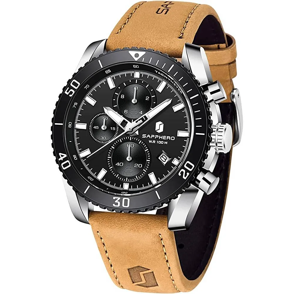 Mens Watches BY BENYAR Chronograph Analog Quartz Movement Stylish Sports Designer Wrist Watch 30M Waterproof Elegant Gift Watch for Men | Multiple Colors