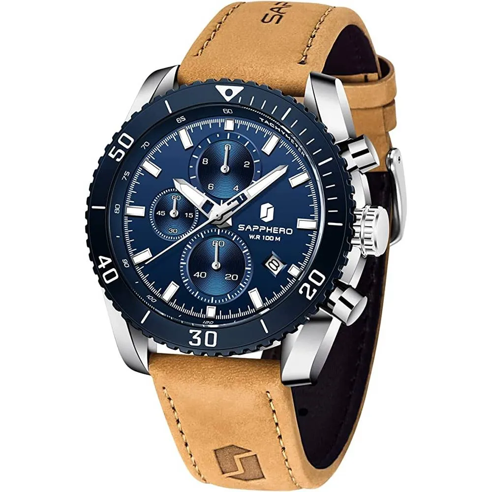 Mens Watches BY BENYAR Chronograph Analog Quartz Movement Stylish Sports Designer Wrist Watch 30M Waterproof Elegant Gift Watch for Men | Multiple Colors