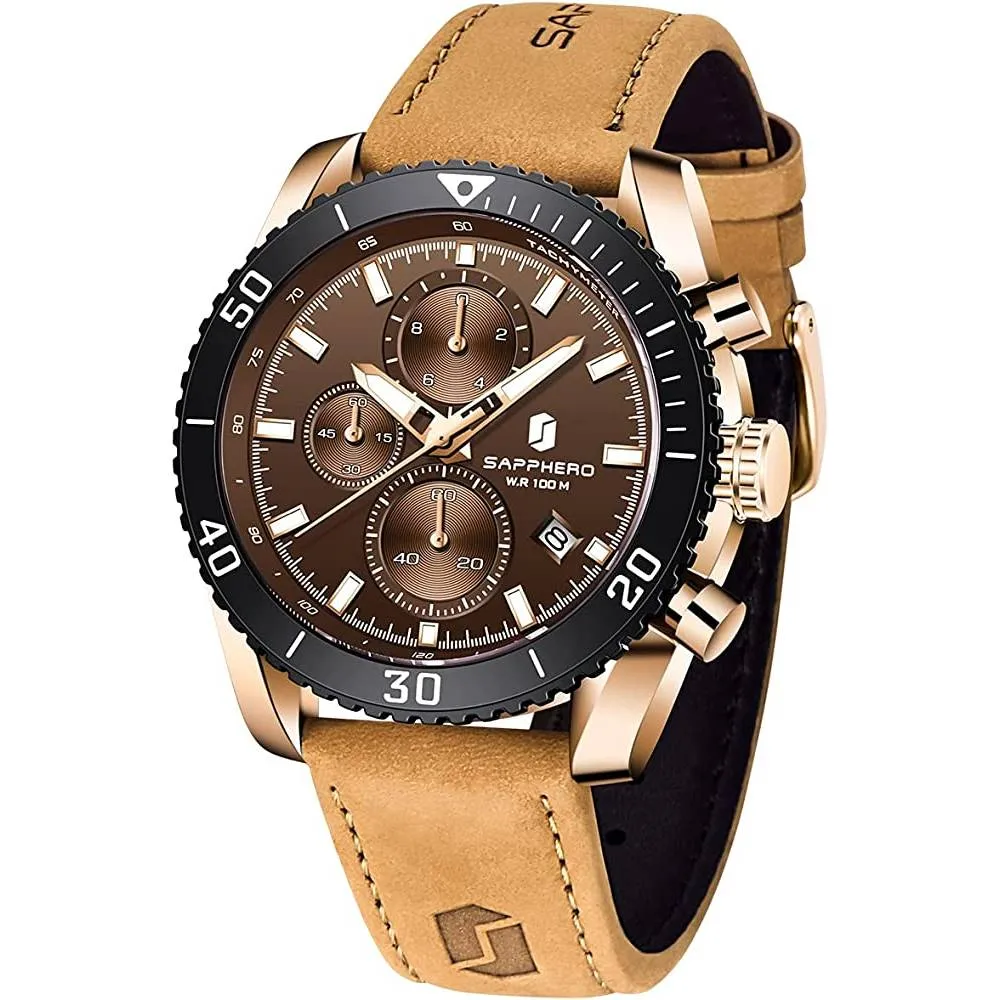 Mens Watches BY BENYAR Chronograph Analog Quartz Movement Stylish Sports Designer Wrist Watch 30M Waterproof Elegant Gift Watch for Men | Multiple Colors
