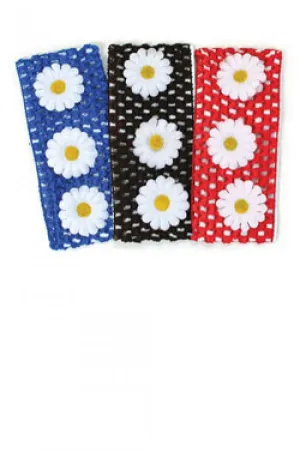 Mesh headband with flower