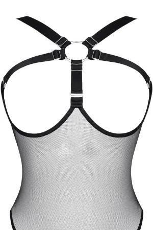Mesh Rubber Band Bodysuit