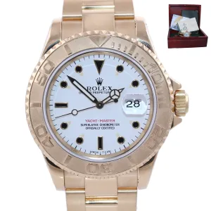 MINT Rolex Yacht-Master 18k Yellow Gold White Sapphire 16628 40mm Watch Box