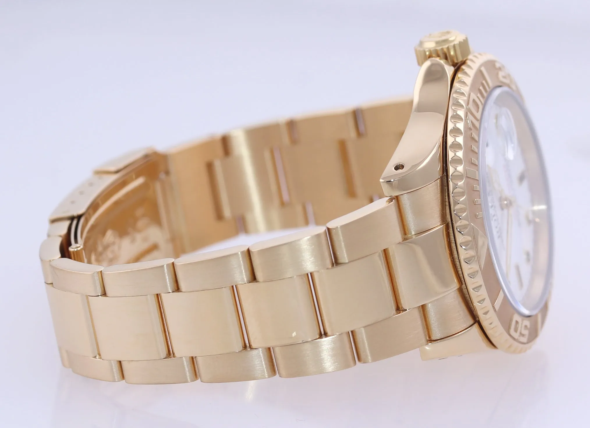 MINT Rolex Yacht-Master 18k Yellow Gold White Sapphire 16628 40mm Watch Box