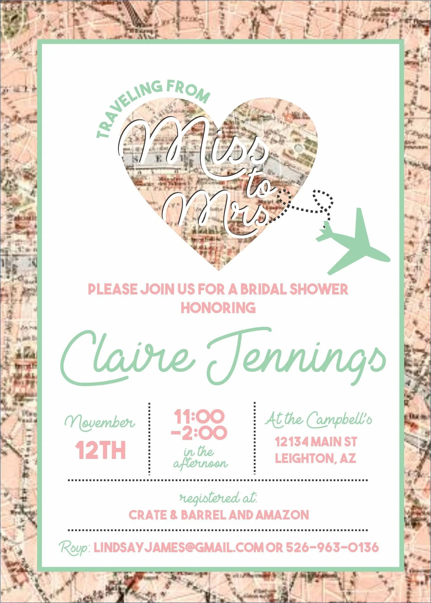 Miss to Mrs Bridal Shower Invite