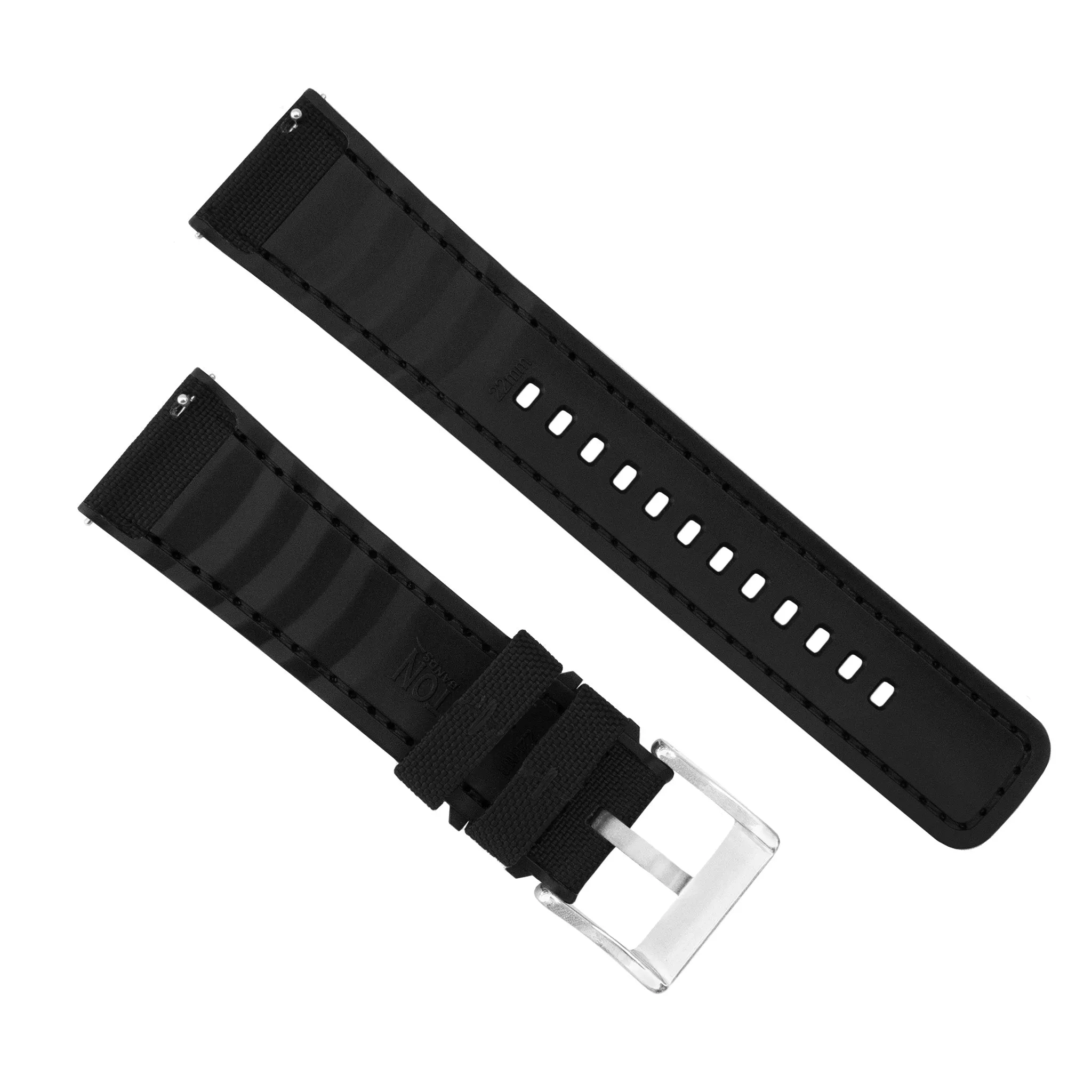 Mobvoi Ticwatch Cordrua Fabric Silicone Hybrid Black Watch Band