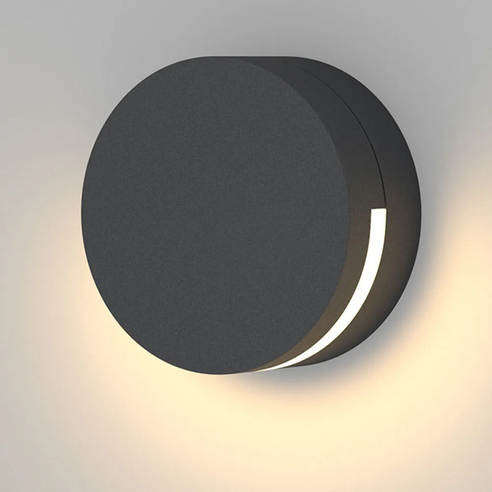 Modern Round Outdoor Wall Light – IP65 Waterproof Metal & Glass Design