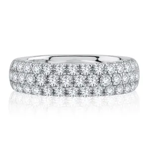 Modern Three Row PavÃ© Diamond Eternity Band