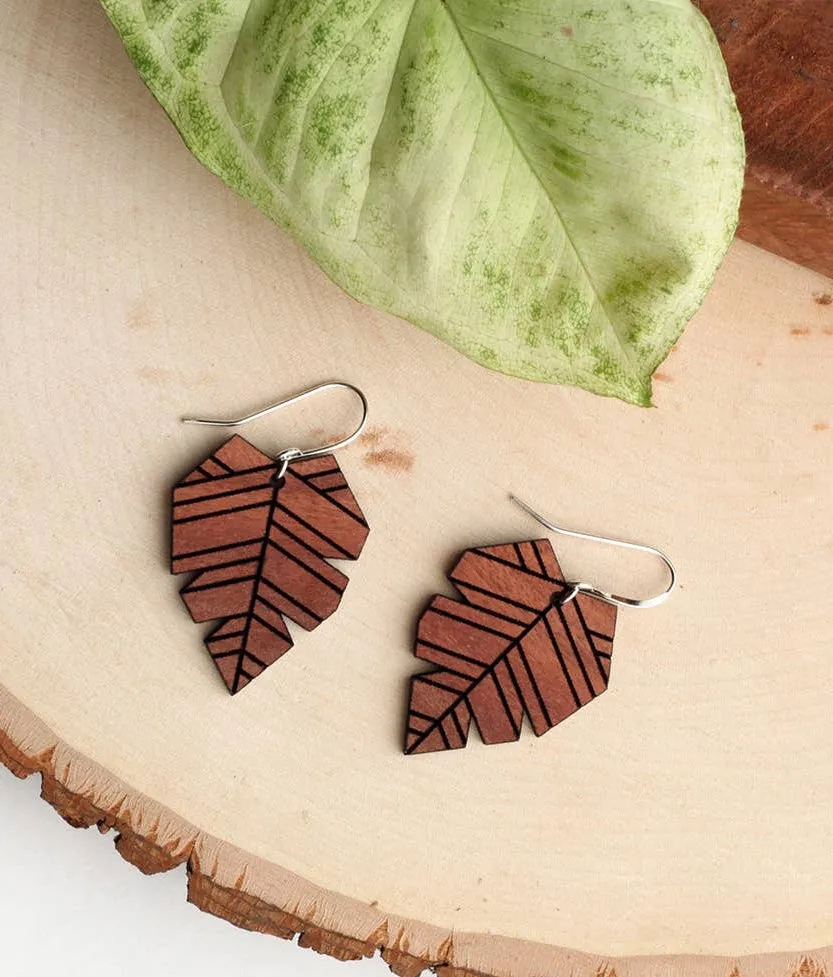 Moko Wooden Geometric Earrings