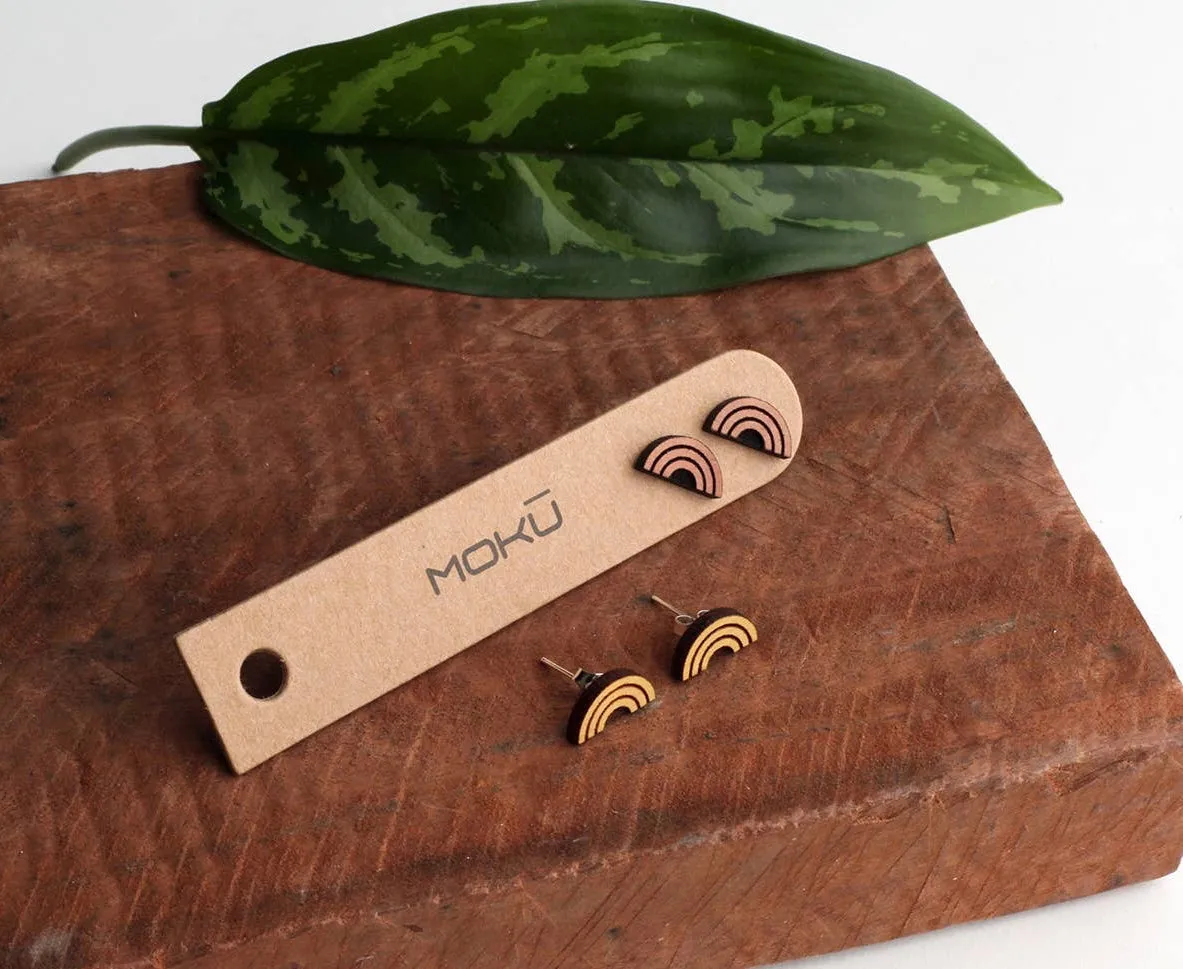 Moko Wooden Geometric Earrings