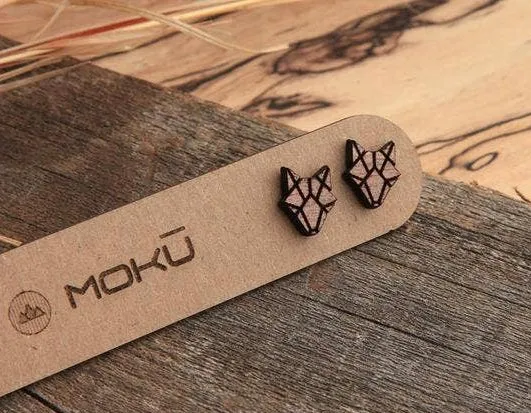Moko Wooden Geometric Earrings